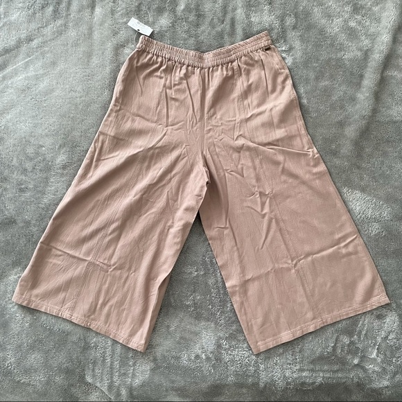 O'Neill Louie Knit Cropped Tan Gauchos Pockets M - Picture 2 of 11